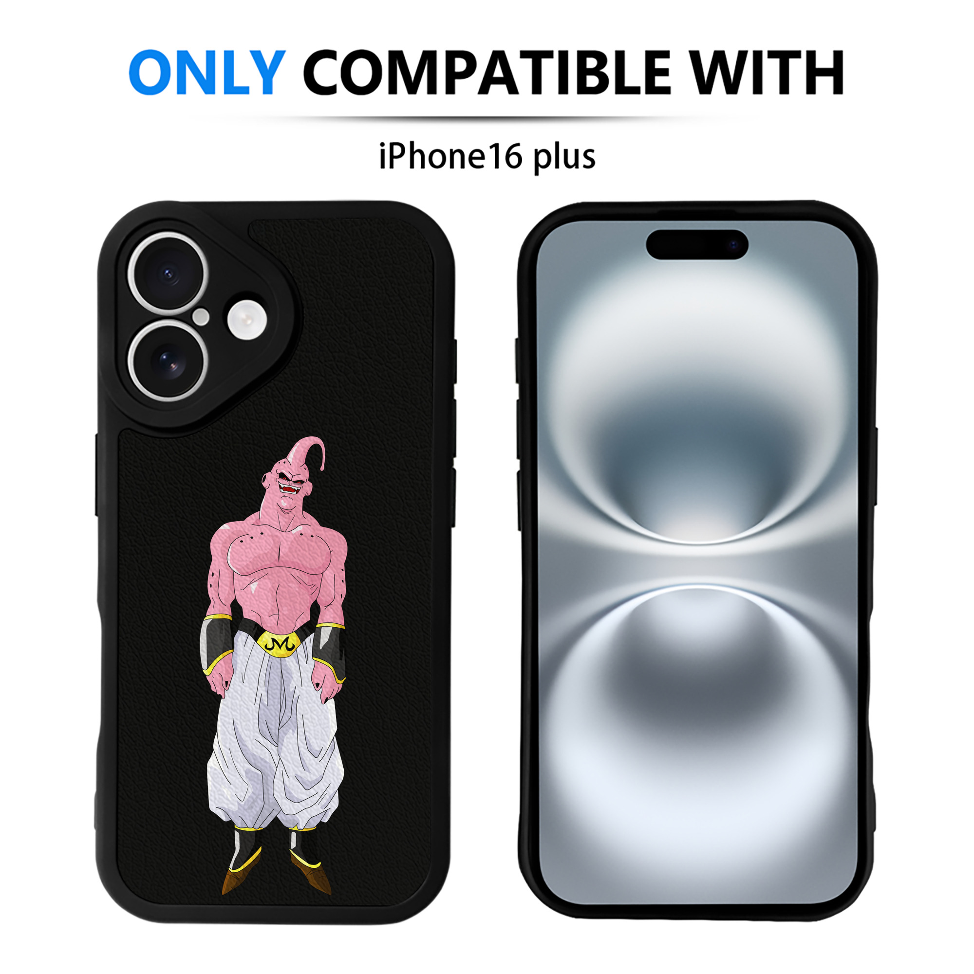 （画像用） ドラゴンボール 魔人ブウ DRAGON BALL Majin Buu 【iPhone 16シリーズ対応】シリコンスマホケース（レザー調） 材質：シリコン